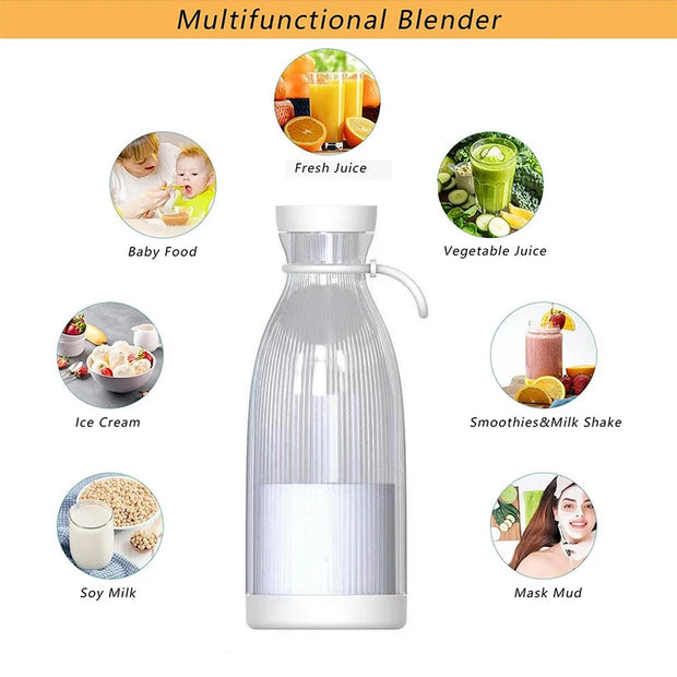 Mini USB Electric Juicer Portable Mixer Blender Fruit Mixer Fruit Extractors Multifunction Juice Maker Machine Smoothies Blender