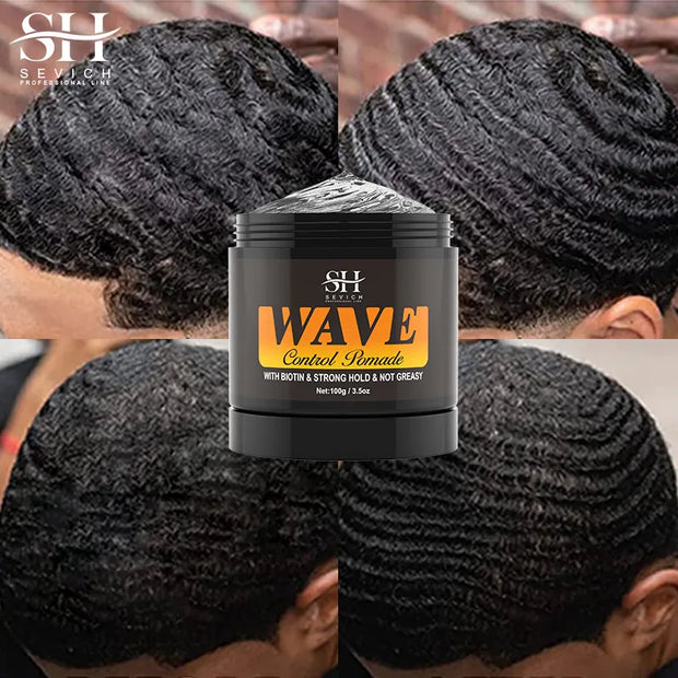 360 Wavy Frizz Control Gel Strong Hold Nourishing Scalp Wave Cream Natural Anti-Hair Loss Clay Hair Pomade for African Black Men