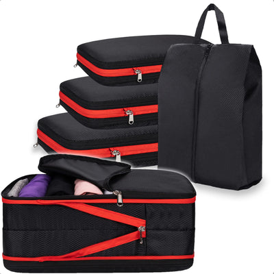 Double-layer compression Packing Cubes Travel storage bag Organizer Luggage Portable Folding Suitcase Shoe Bag Storage Pouch