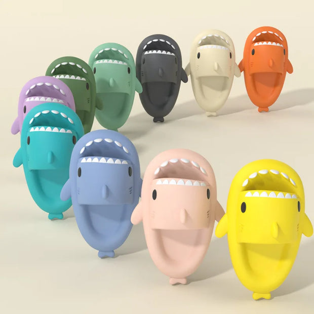 Women Shark Slippers Summer Beach Shoes Soft EVA Cute Cartoon Couples Outdoor Street Slides Male Indoor Bathroom Funny Slipper