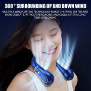 Portable Mini Hanging Neck Fan Bladeless Neckband Fan Digital Display Power Air Cooler USB Rechargeable Electric Fans