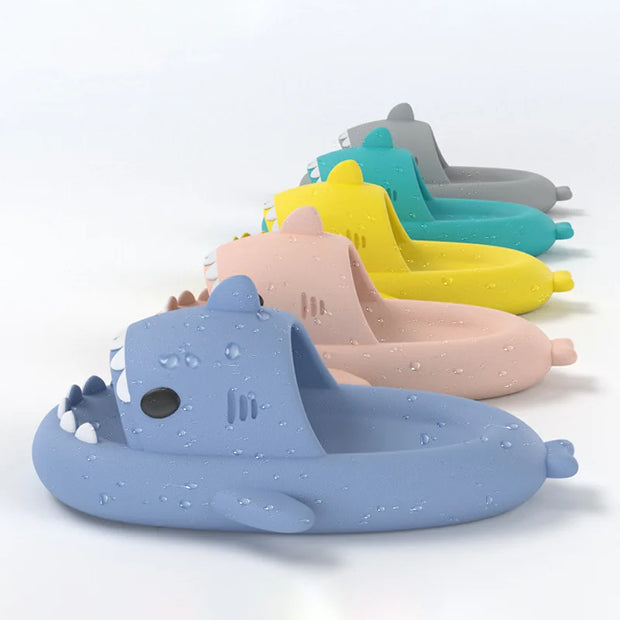 Women Shark Slippers Summer Beach Shoes Soft EVA Cute Cartoon Couples Outdoor Street Slides Male Indoor Bathroom Funny Slipper
