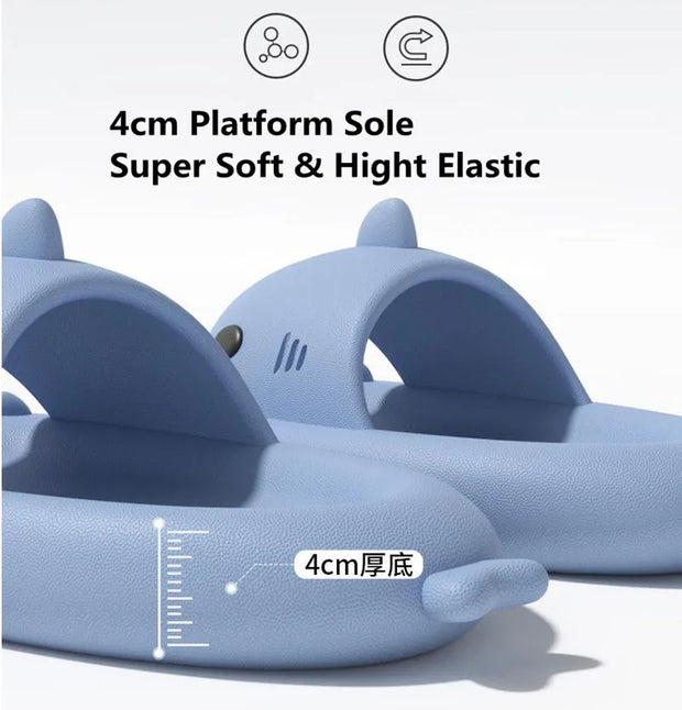 Women Shark Slippers Summer Beach Shoes Soft EVA Cute Cartoon Couples Outdoor Street Slides Male Indoor Bathroom Funny Slipper